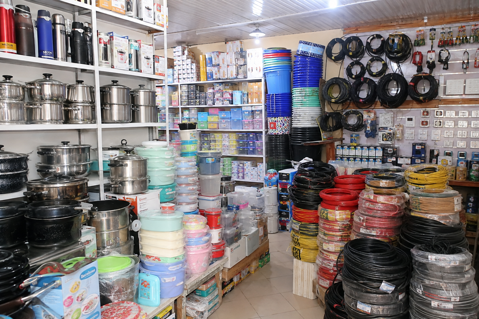 Store display of kitchen wares